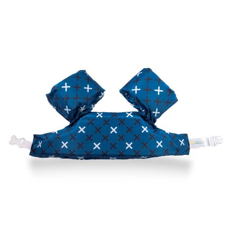 12 HappySwimmer - Puddle jumper zwembandjes/zwemvest voor peuters en kleuters met crosses/kruisjes print