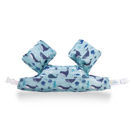 11 HappySwimmer - Puddle jumper zwembandjes/zwemvest voor peuters en kleuters met Walvis print