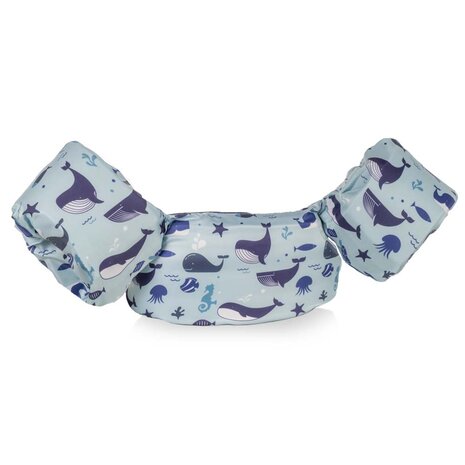 11 HappySwimmer - Puddle jumper zwembandjes/zwemvest voor peuters en kleuters met Walvis print