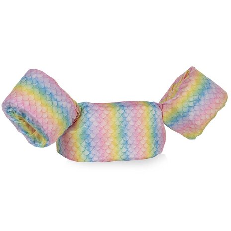 10 HappySwimmer - Puddle jumper zwembandjes/zwemvest voor peuters en kleuters met Regenboog print