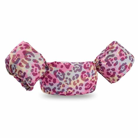 12 HappySwimmer - Puddle jumper zwembandjes/zwemvest voor peuters en kleuters met Regenboog panter print